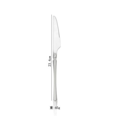  304 Stainless Steel Matte Brushed Waist-Shape Cutlery Set - Knife, Fork, Spoon, Dessert Spoon