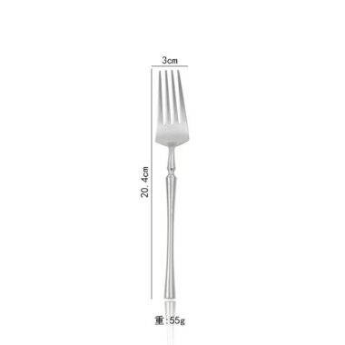  304 Stainless Steel Matte Brushed Waist-Shape Cutlery Set - Knife, Fork, Spoon, Dessert Spoon