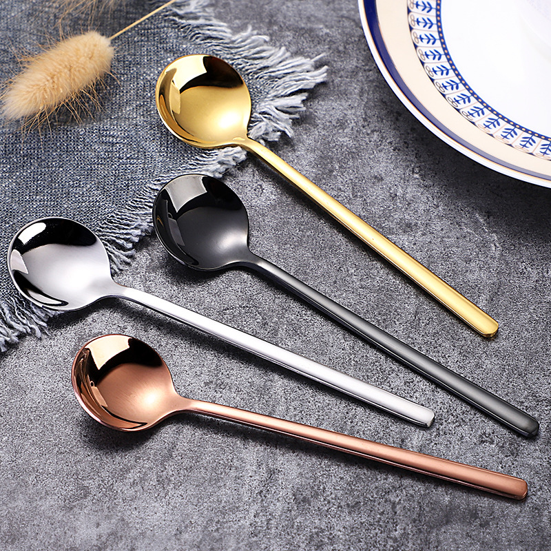 Mini gold 304 stainless steel coffee spoon for dessert, honey, and bird’s nest