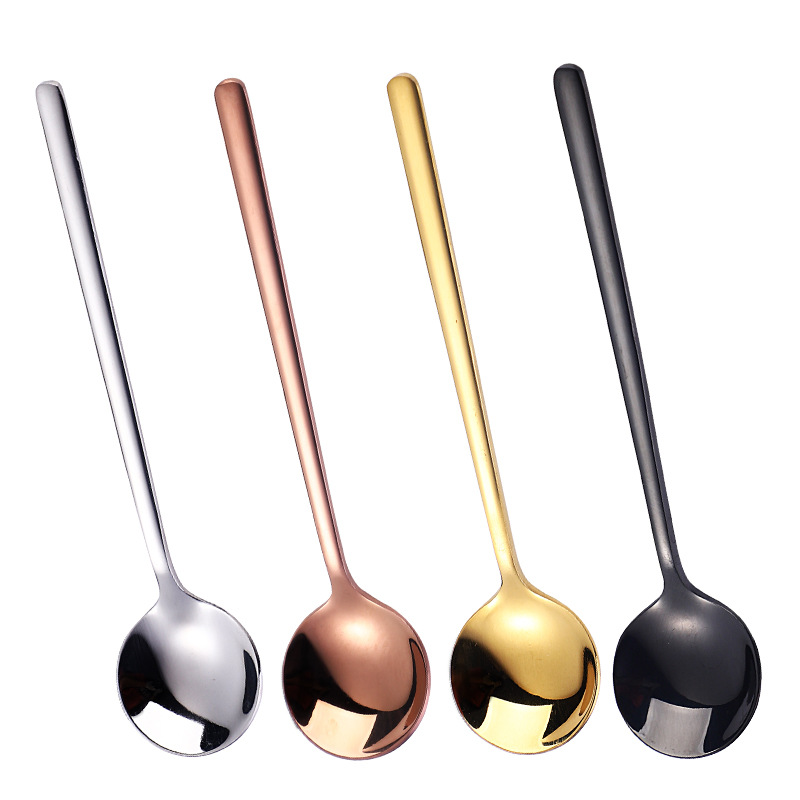 Mini gold 304 stainless steel coffee spoon for dessert, honey, and bird’s nest