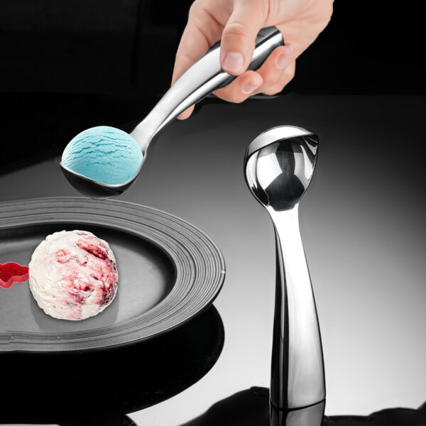 304 Stainless Steel Standing Ice Cream Scoop with Hollow Handle for Easy Use & Storage