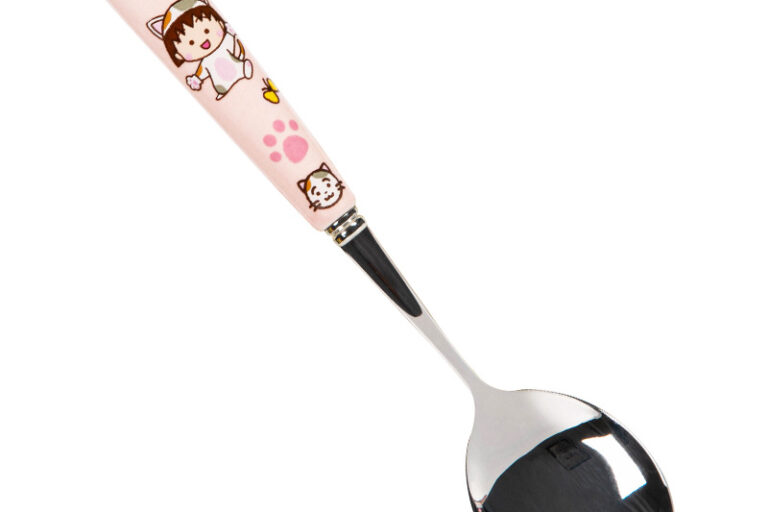 Cherry Maruko Stainless Steel & Ceramic Cutlery Set – 3-Piece Portable Dining Set for Dorms (3) Cute Cherry Maruko stainless steel & ceramic cutlery set in a 3-piece box