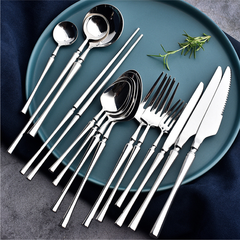Creative Stainless Steel Cutlery Set for Steak, Dessert, Fruit Forks, and Coffee Spoon