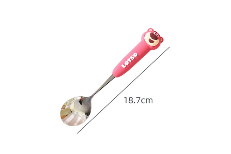 Disney Strawberry Bear 304 Stainless Steel Spoon & Fork Set – Cute Baby Spoon for Home Use, Kids’ Mealtime Utensils (4) Cute Cherry Maruko stainless steel & ceramic cutlery set in a 3-piece box