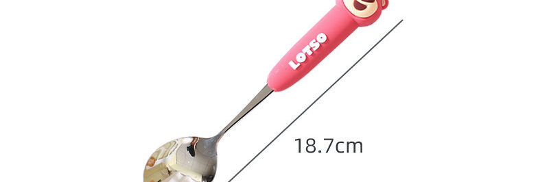 Cute Cherry Maruko stainless steel & ceramic cutlery set in a 3-piece box