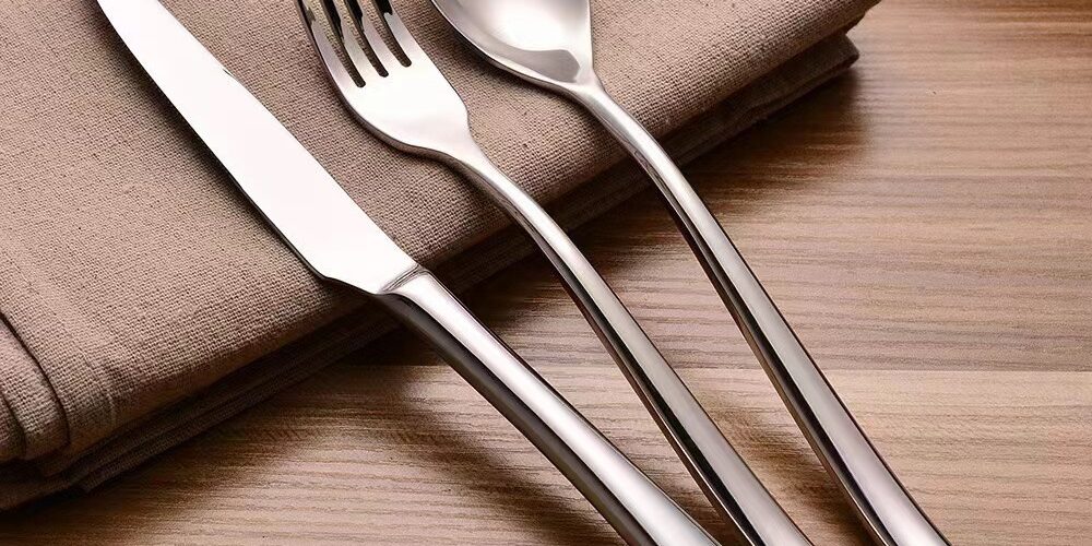 French Moonlight Stainless Steel Cutlery Set - Knife, Fork, Spoon for Elegant Dining