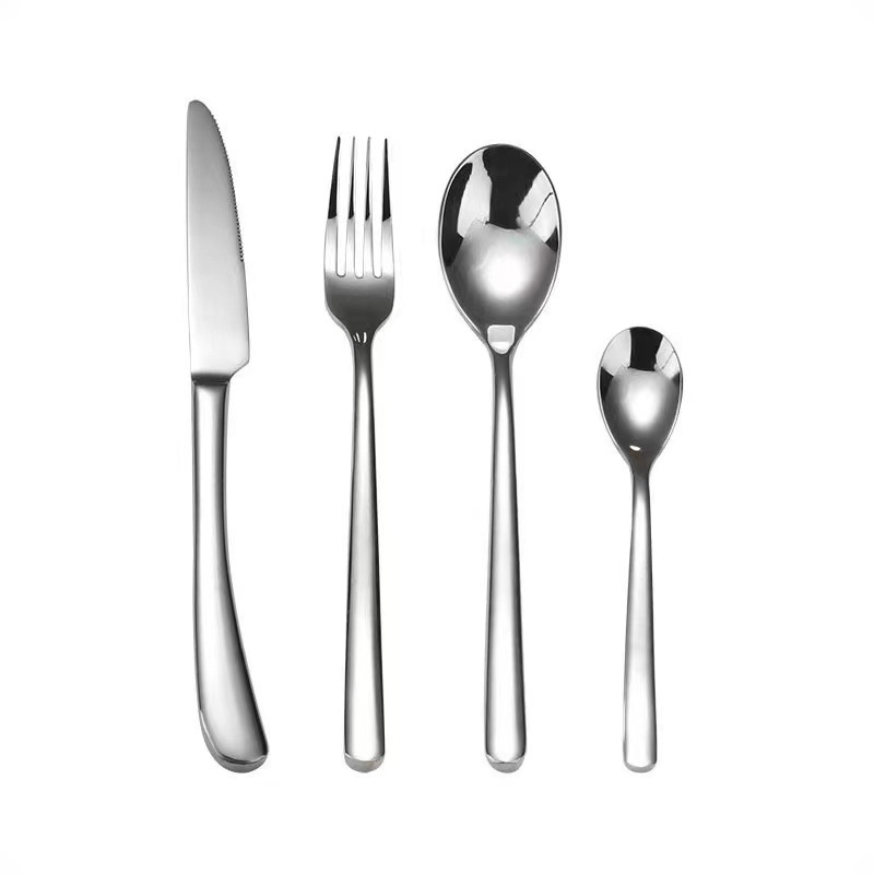 French Moonlight Stainless Steel Cutlery Set - Knife, Fork, Spoon for Elegant Dining