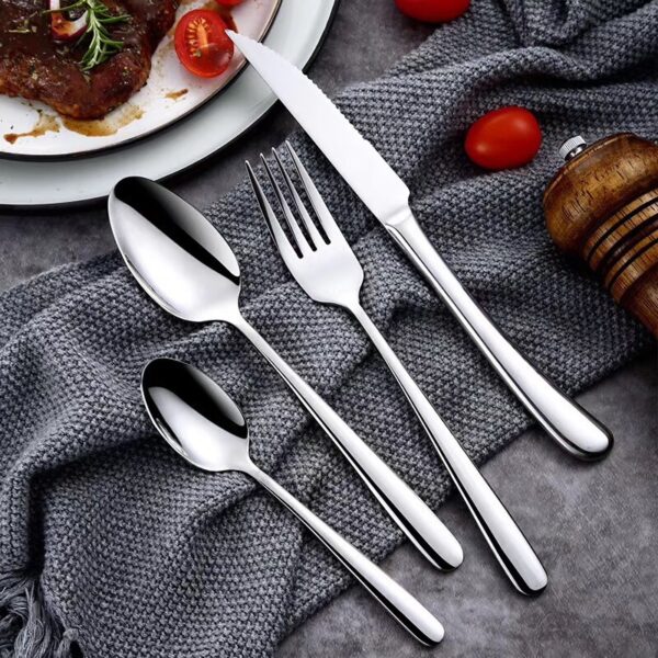 304 Stainless Steel Heavy-Duty Cutlery Set for Hotels & Restaurants – Steak Knives, Forks, Spoons