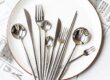 Nordic-Inspired 304 Stainless Steel Mirror Finish Silver Cutlery Set – Knife, Fork, Spoon & Chopsticks