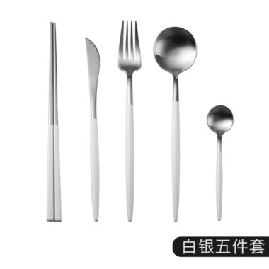 : Portuguese Style 304 Stainless Steel Cutlery Set – Brushed Steak Knife, Fork, Spoon, Dessert Spoon