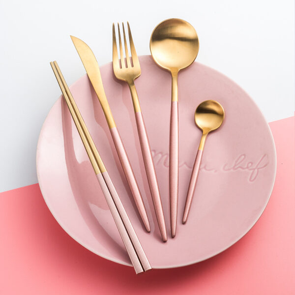 : Portuguese Style 304 Stainless Steel Cutlery Set – Brushed Steak Knife, Fork, Spoon, Dessert Spoon