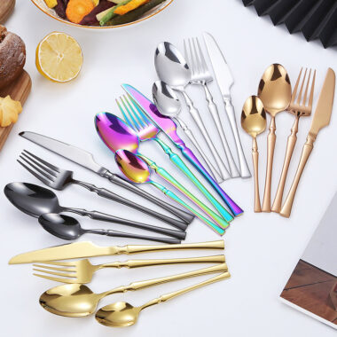  Slim Waist Stainless Steel Cutlery Set – Steak Knife, Fork, Spoon, Coffee Spoon