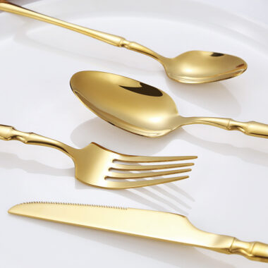  Slim Waist Stainless Steel Cutlery Set – Steak Knife, Fork, Spoon, Coffee Spoon