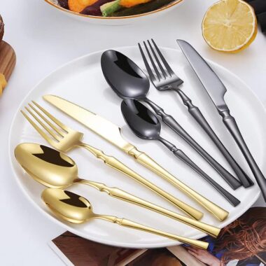  Slim Waist Stainless Steel Cutlery Set – Steak Knife, Fork, Spoon, Coffee Spoon
