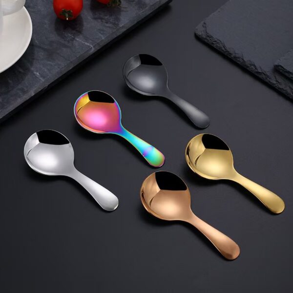 Stainless Steel Spoon & Fork Set for Kids - Short Handle Baby Feeding Spoon & Fruit Fork