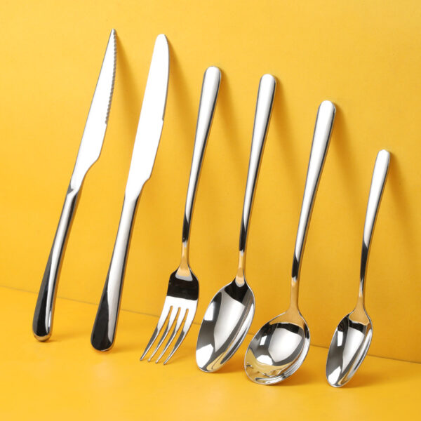 304 stainless steel thickened cutlery set with steak knife, fork, and spoon for hotel use