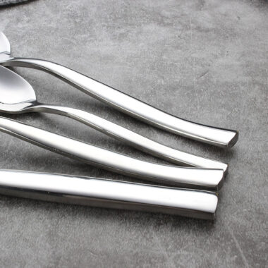 Wavy Pattern Stainless Steel Cutlery Set - Knife, Fork, Spoon for Hotels & Restaurants, 113 Series